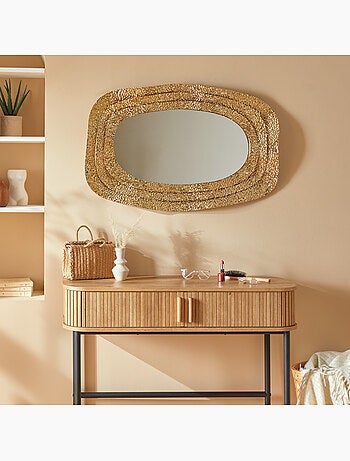 Miroir mural ovale en fonte martelée BRENDA