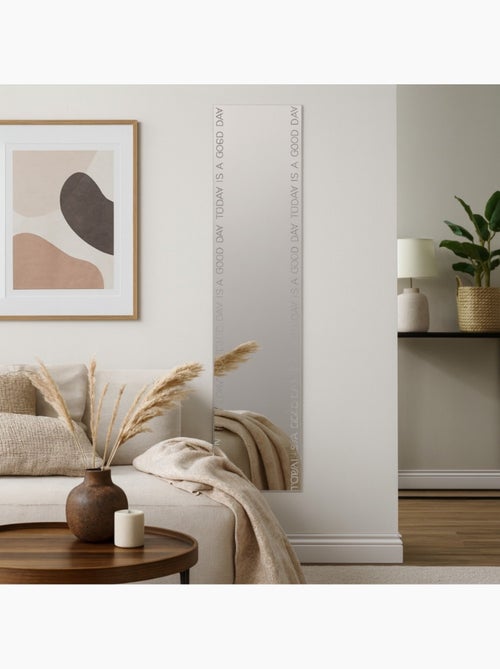 Miroir mural rectangulaire avec mot 120x25cm - Kiabi