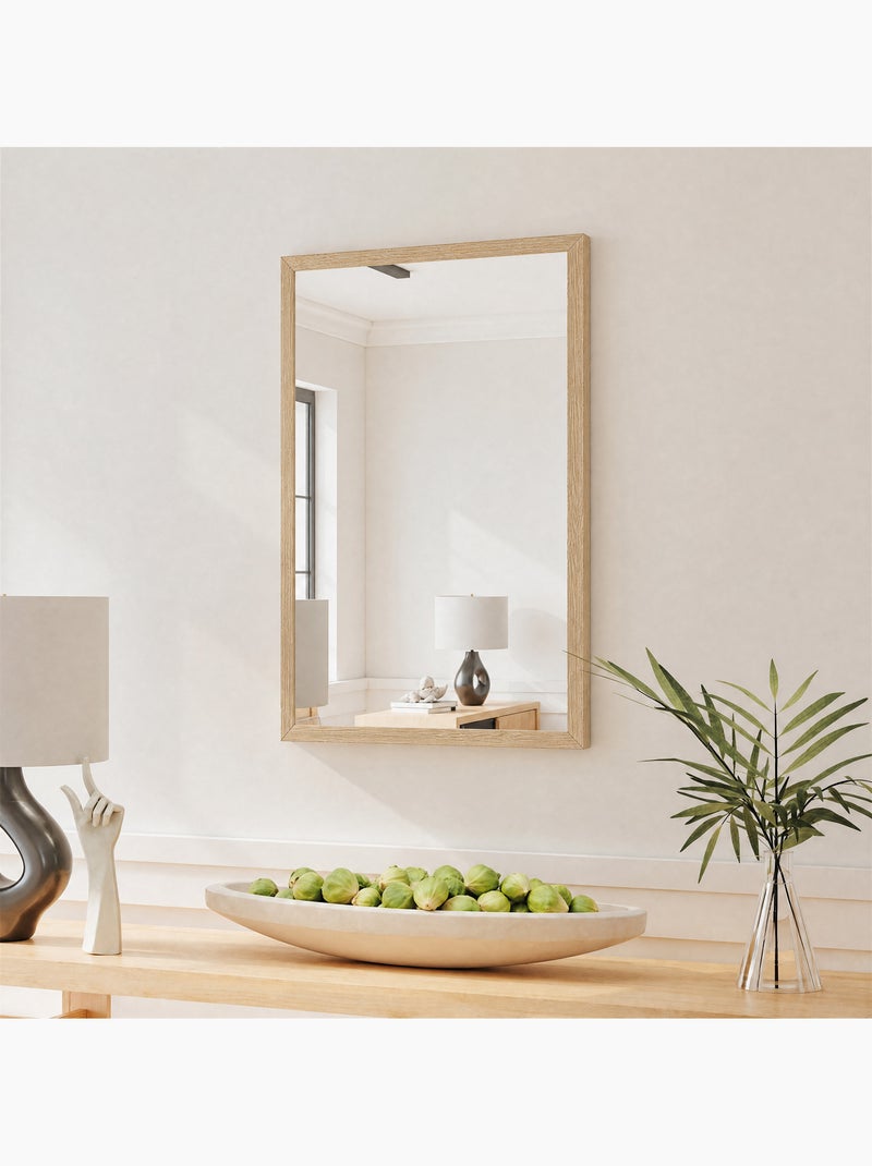 Miroir mural rectangulaire Beige - Kiabi