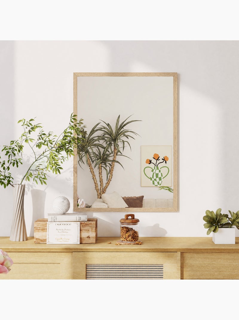 Miroir mural rectangulaire Beige - Kiabi