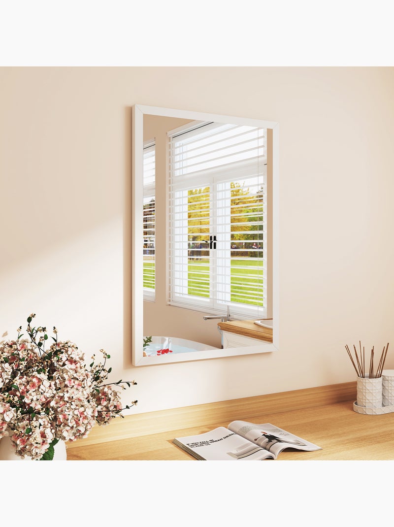 Miroir mural rectangulaire Blanc Blanc - Kiabi