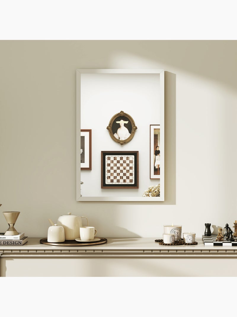 Miroir mural rectangulaire Blanc Blanc - Kiabi