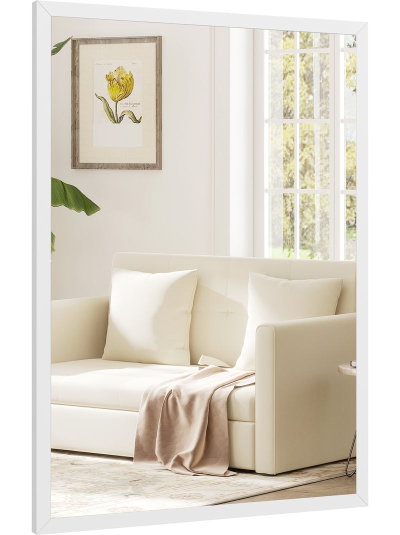 Miroir mural rectangulaire Blanc Blanc - Kiabi
