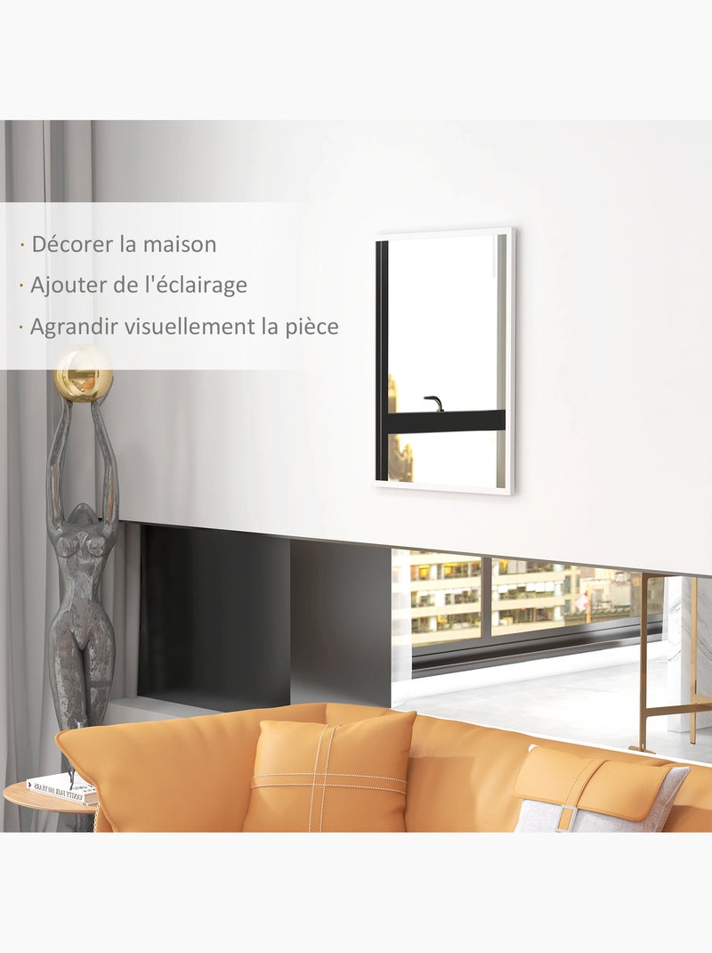 Miroir mural rectangulaire Blanc Blanc - Kiabi