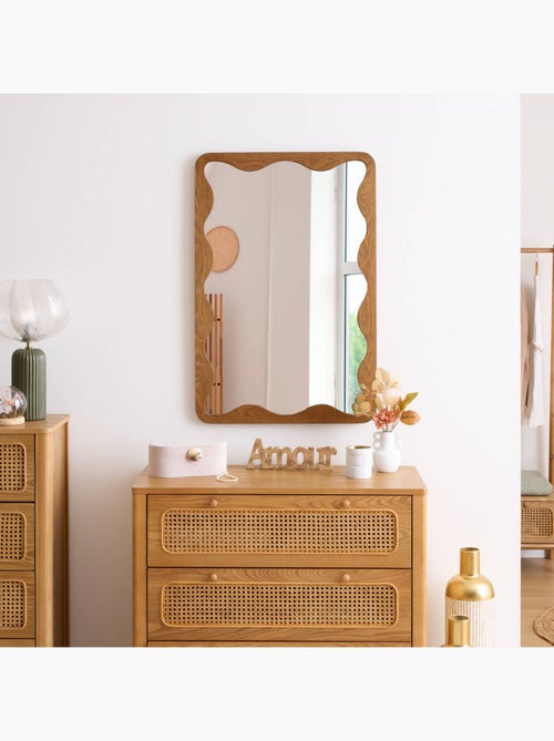 Miroir mural rectangulaire cadre bois effet vague TINNY - Kiabi Miroir mural rectangulaire cadre bois effet vague TINNY - Kiabi
