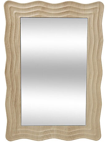Miroir mural rectangulaire cadre bois vague CHARLIE