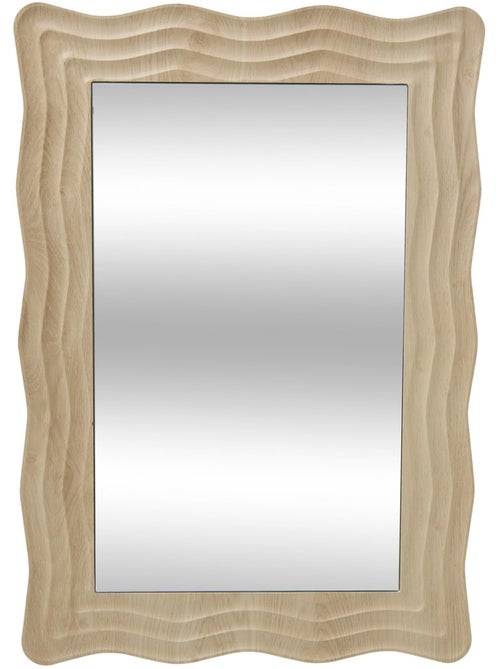 Miroir mural rectangulaire cadre bois vague CHARLIE - Kiabi