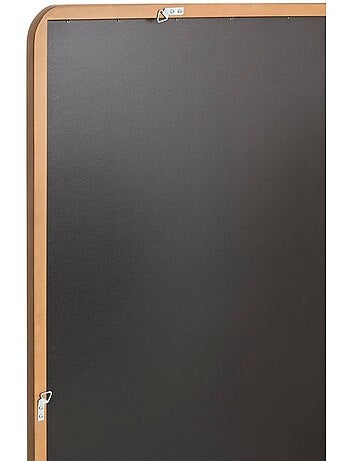 Miroir mural rectangulaire grand format cadre bois effet vague tinny