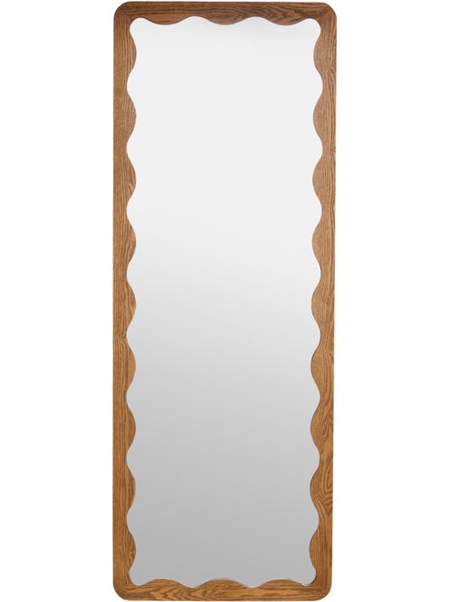 Miroir mural rectangulaire grand format cadre bois effet vague TINNY - Kiabi