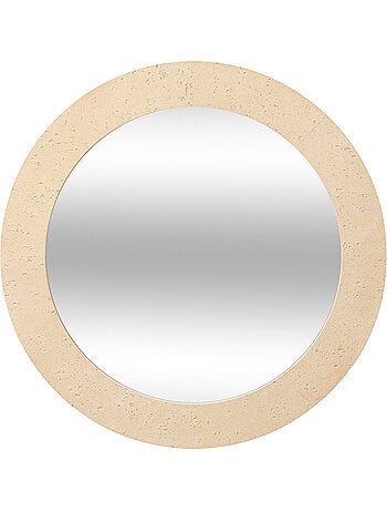 Miroir mural rond effet travertin ANAYA