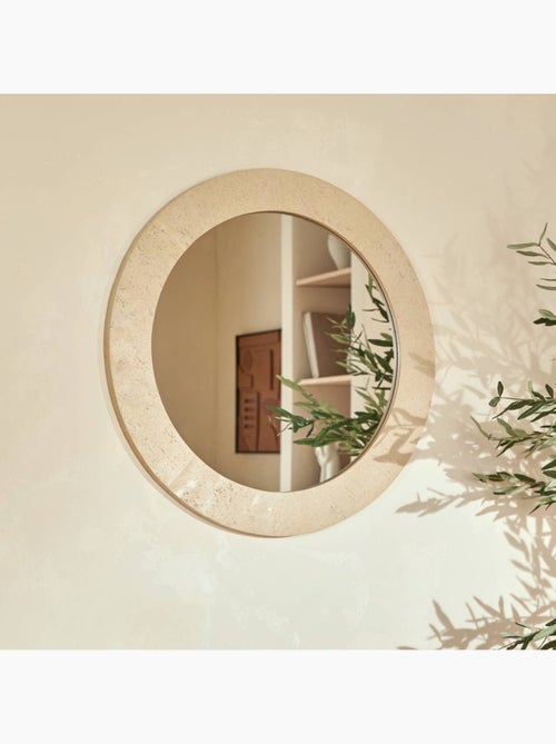 Miroir mural rond effet travertin ANAYA - Kiabi
