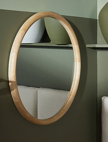 Miroir mural rond en bois MATCHA