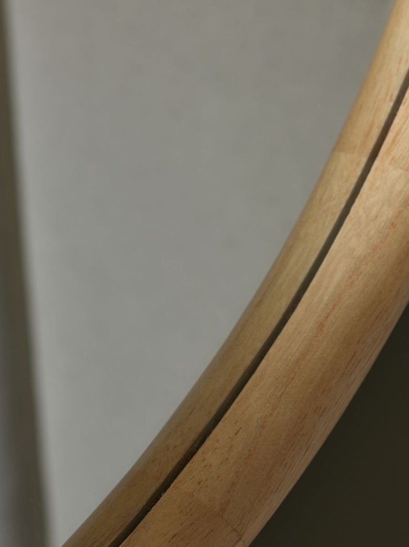 Miroir mural rond en bois MATCHA Beige - Kiabi