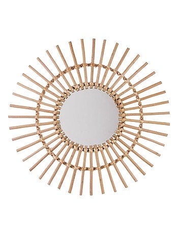 Miroir mural rond en rotin JANE