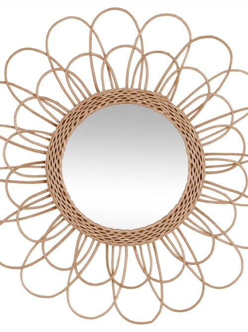 Miroir mural rotin scandi Fleur - Kiabi