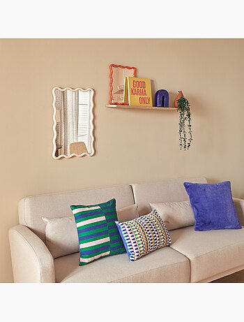 Miroir mural vague cadre noir JUDY