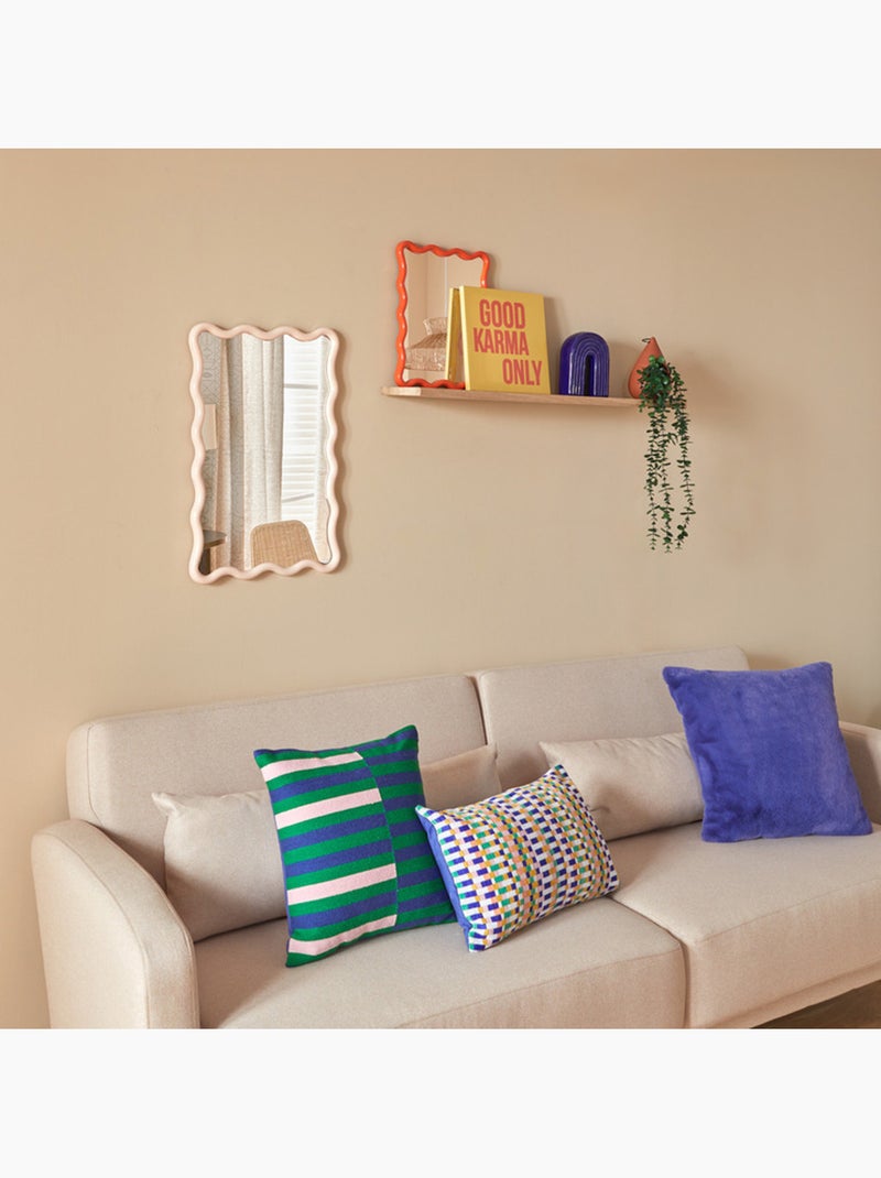Miroir mural vague cadre noir JUDY Beige - Kiabi
