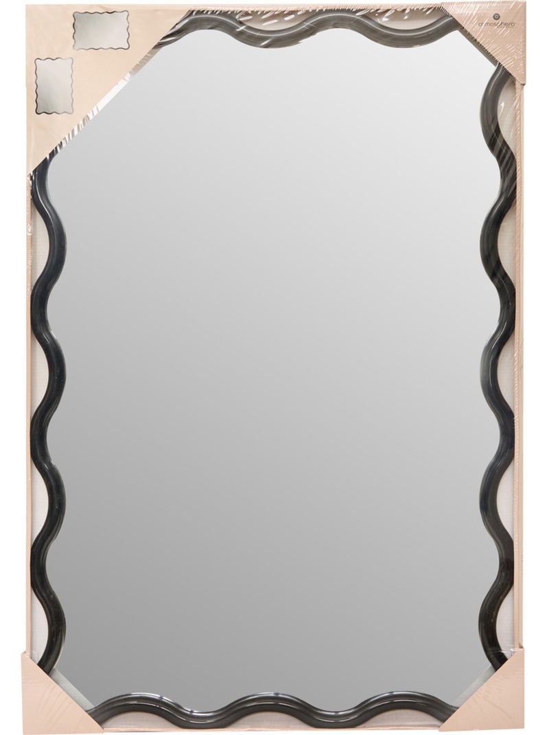 Miroir mural vague cadre noir JUDY Noir - Kiabi