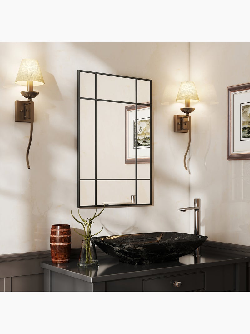 Miroir mural verrière Noir - Kiabi