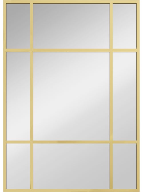 Miroir mural verrière rectangulaire - 4 crochets - 70 x 50 cm - métal - Kiabi