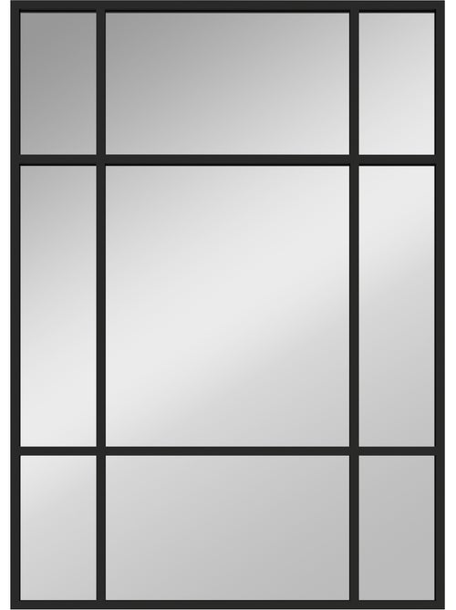Miroir mural verrière rectangulaire - 4 crochets - 70 x 50 cm - métal - Kiabi