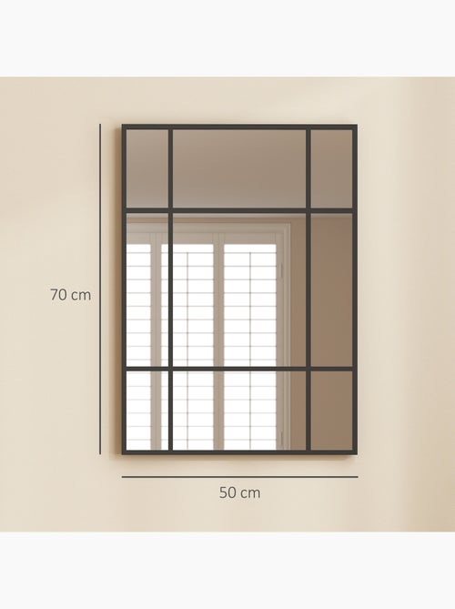 Miroir mural verrière rectangulaire - 4 crochets - 70 x 50 cm - métal - Kiabi