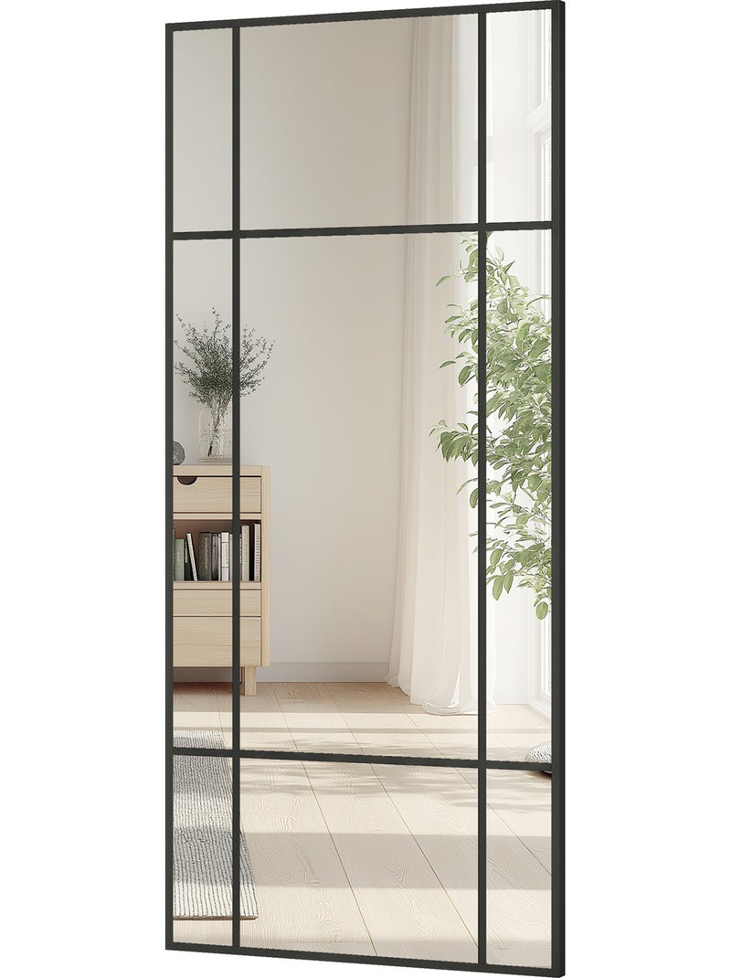 Miroir mural verrière rectangulaire Noir - Kiabi