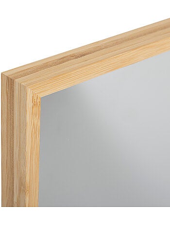 Miroir mural vertical en bambou