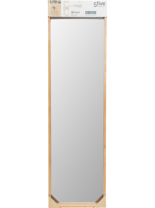 Miroir mural vertical en bambou - Kiabi