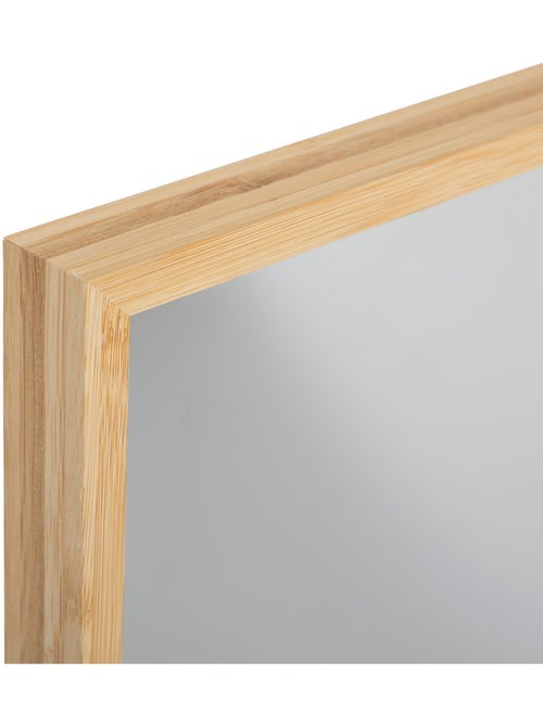 Miroir mural vertical en bambou - Kiabi
