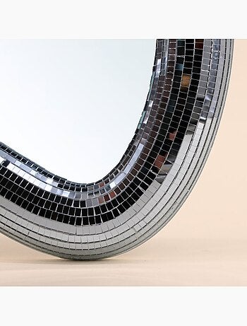 Miroir organique à facettes miroir 44x29cm