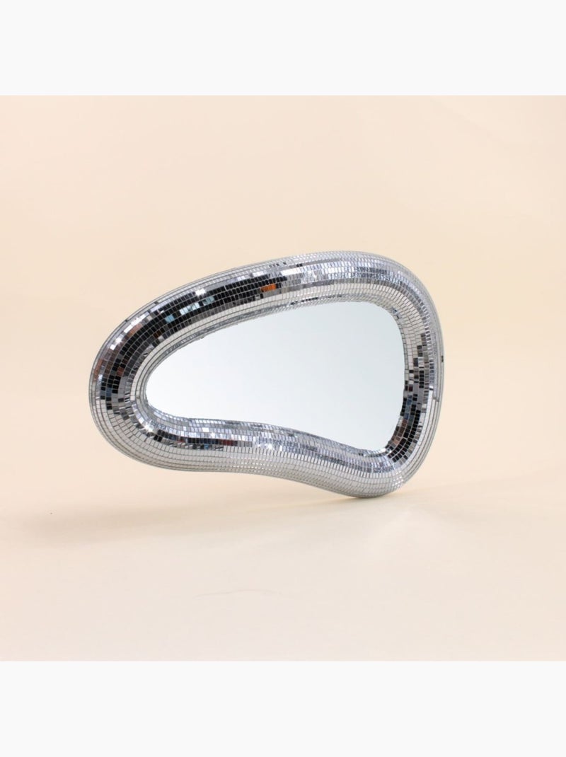Miroir organique à facettes miroir 44x29cm Gris - Kiabi