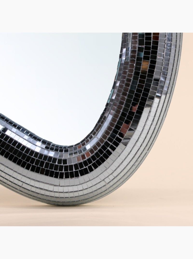 Miroir organique à facettes miroir 44x29cm Gris - Kiabi