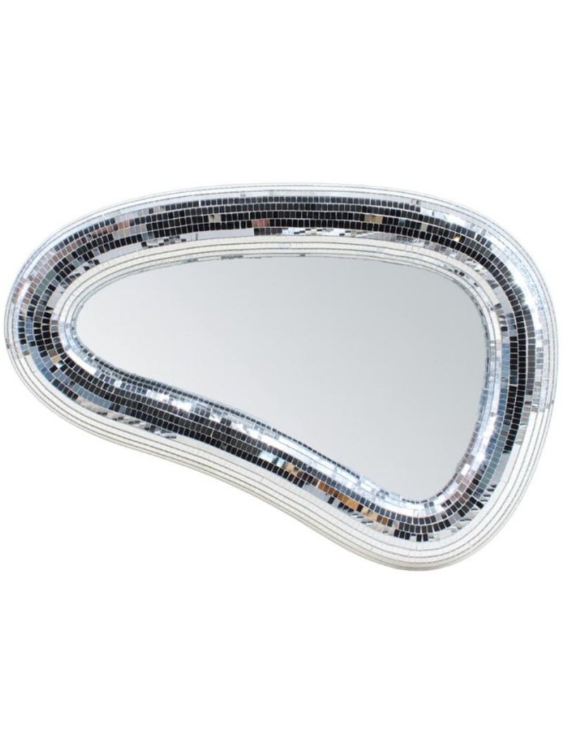 Miroir organique à facettes miroir 44x29cm Gris - Kiabi