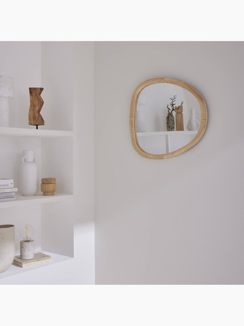 Miroir organique bois de sapin 55cm charlie Beige naturel - Kiabi
