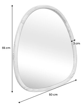 Miroir organique bois de sapin 55cm Charlie