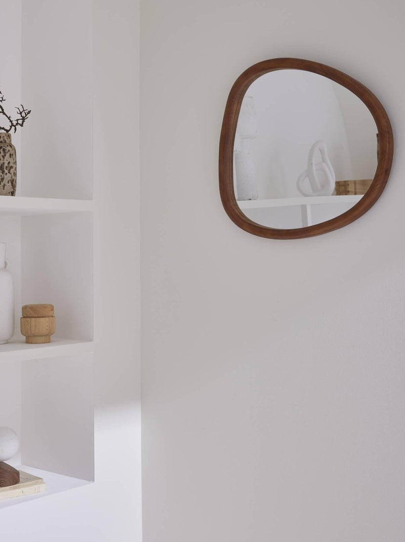Miroir organique bois de sapin 55cm Charlie Marron foncé - Kiabi