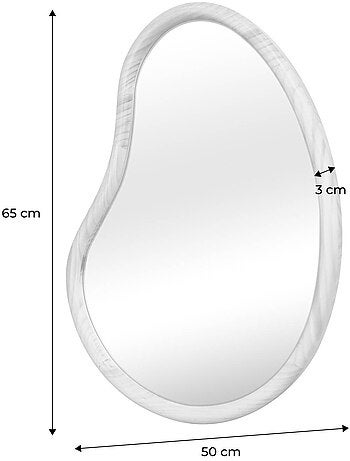 Miroir organique bois de sapin 65cm jacob