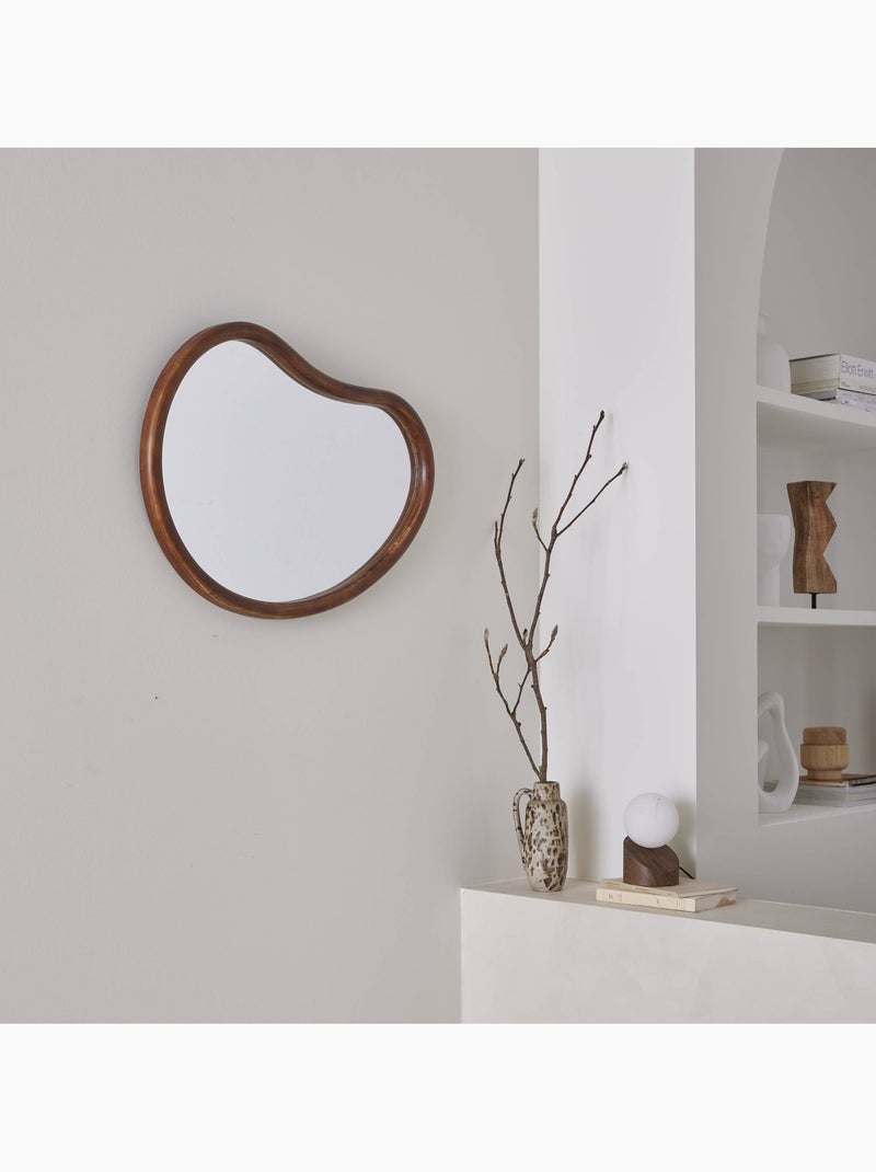 Miroir organique bois de sapin 65cm Jacob Marron foncé - Kiabi
