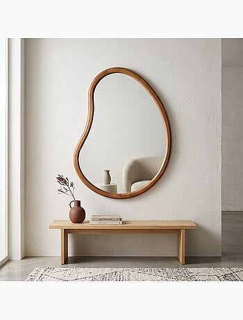Miroir organique bois de sapin 85cm jacob