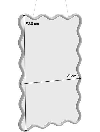 Miroir organique bois d'hévéa 92,5cm ruby