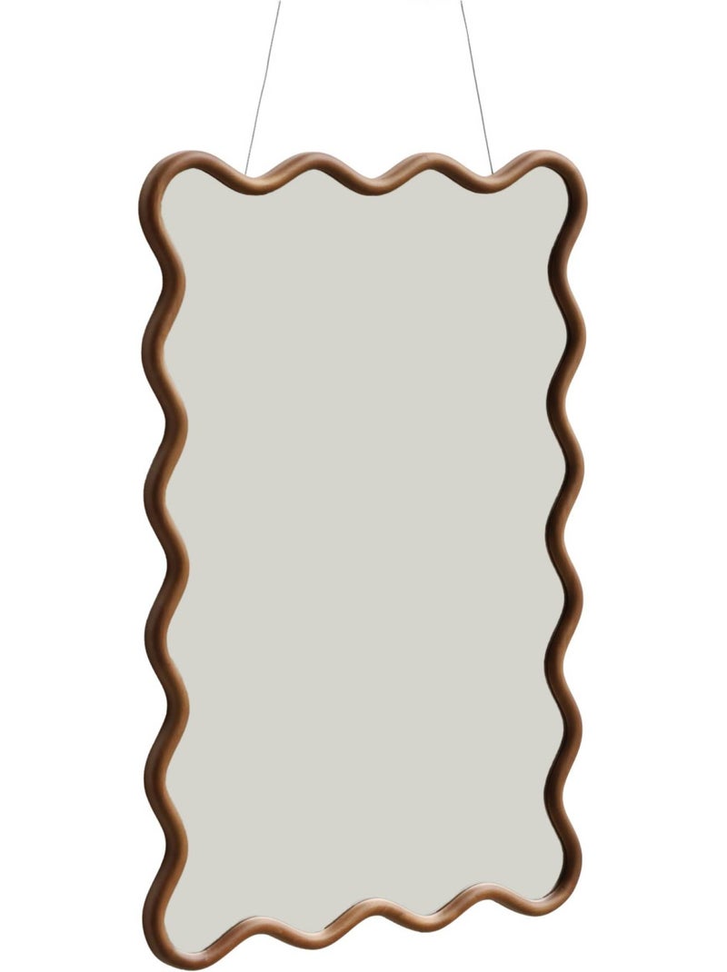Miroir organique bois d'hévéa 92,5cm ruby Marron foncé - Kiabi