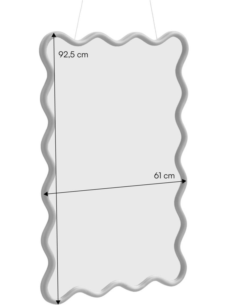 Miroir organique bois d'hévéa 92,5cm ruby Marron foncé - Kiabi