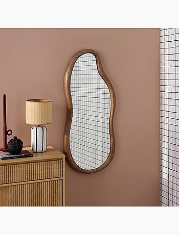 Miroir organique bois d'hévéa Austin