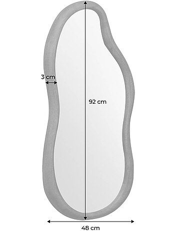 Miroir organique bois d'hévéa Austin