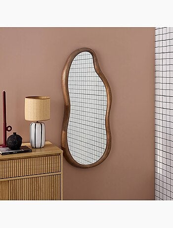 Miroir organique bois d'hévéa Austin