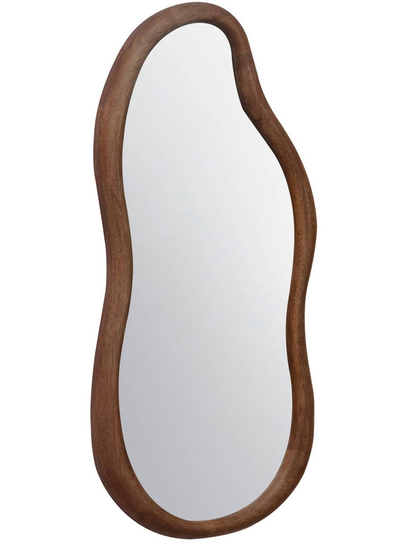 Miroir organique bois d'hévéa Austin Marron foncé - Kiabi