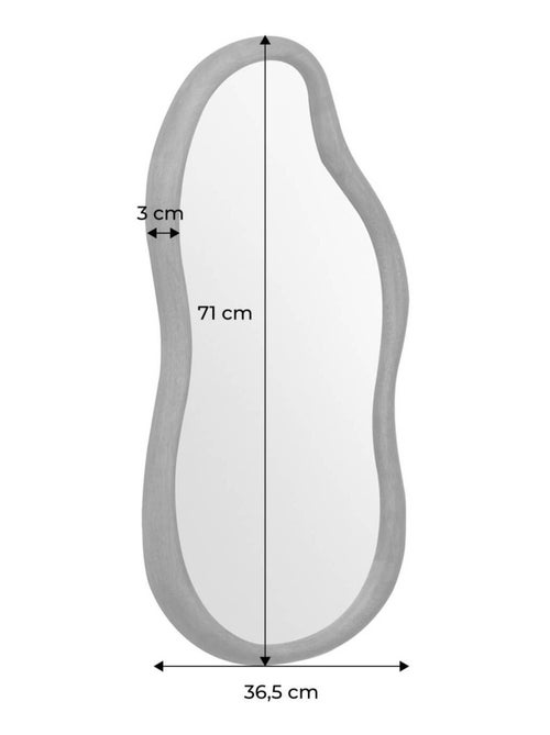 Miroir organique bois d'hévéa Austin - Kiabi