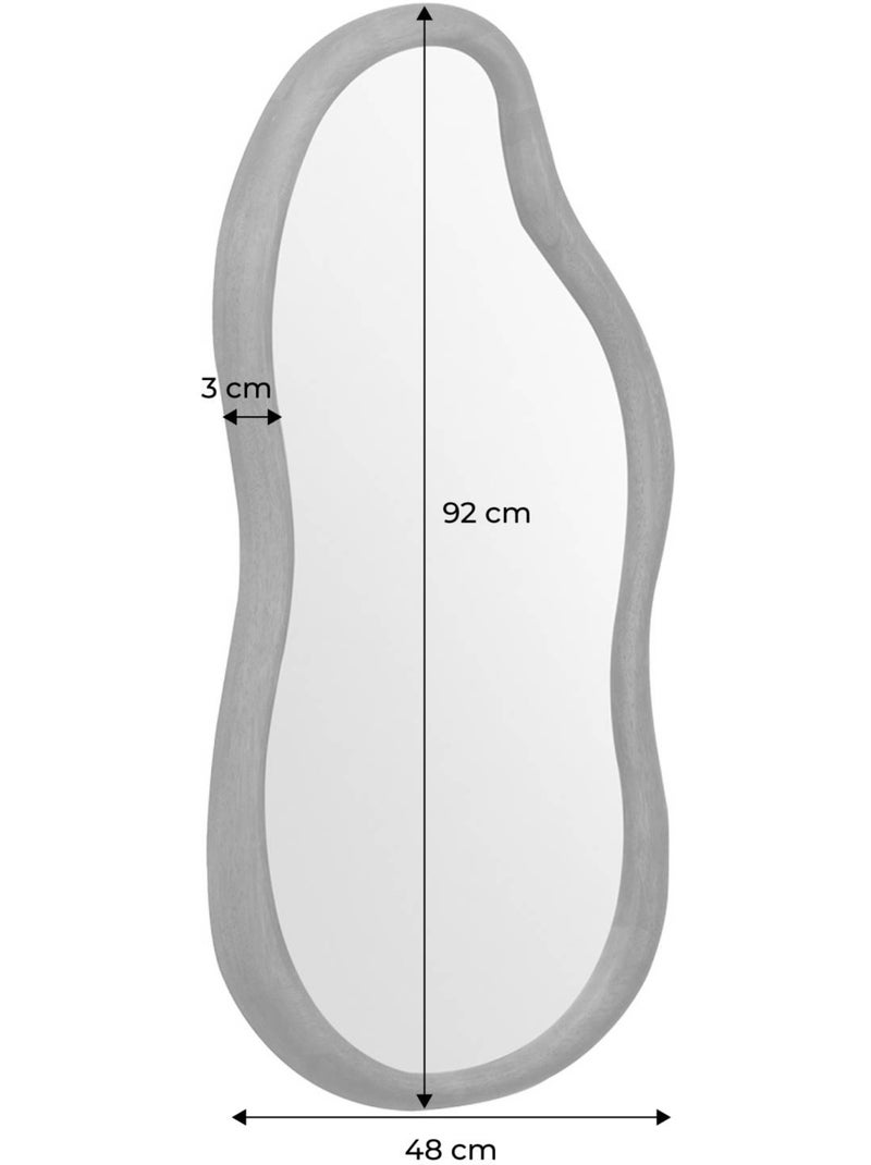Miroir organique bois d'hévéa Austin Marron foncé - Kiabi