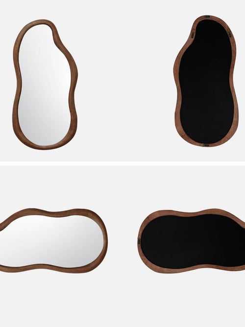 Miroir organique bois d'hévéa Austin - Kiabi